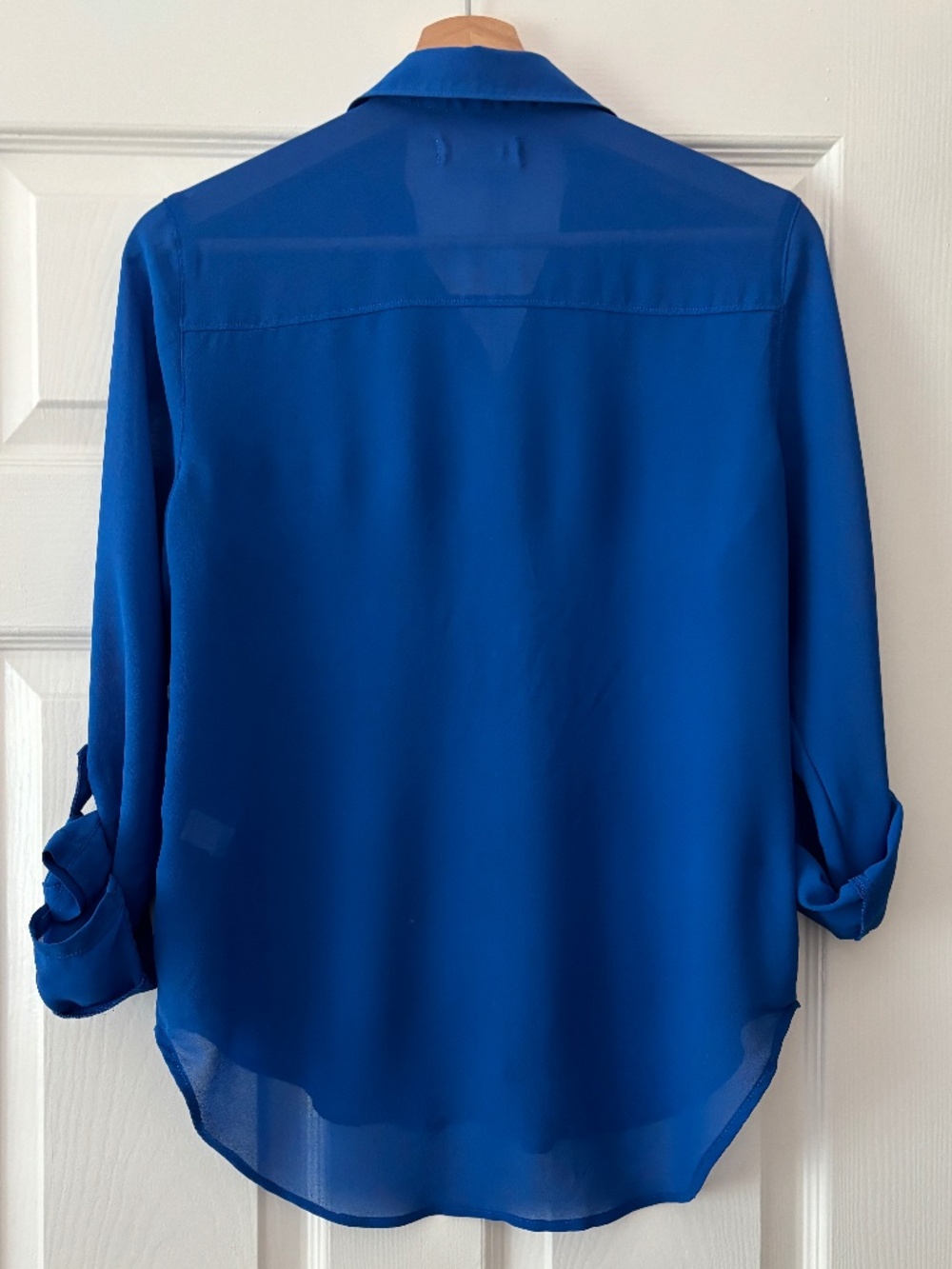 Hollister Chiffon Button-up Blouse - Blue Size S - Picture 4 of 12